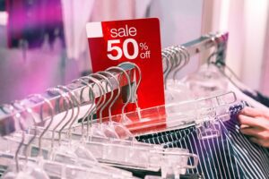 Professional Organiser on a budget, sale rack of clothes