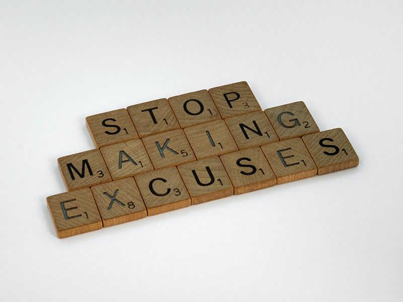 just do it, tiles spell out Stop Making Excuses