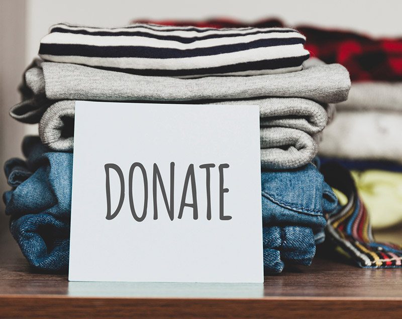 where to donate clothes - a pile of garments