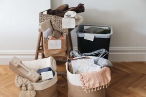 managing clutter is harder than ever. Piles of trash/donate/put away, etc.